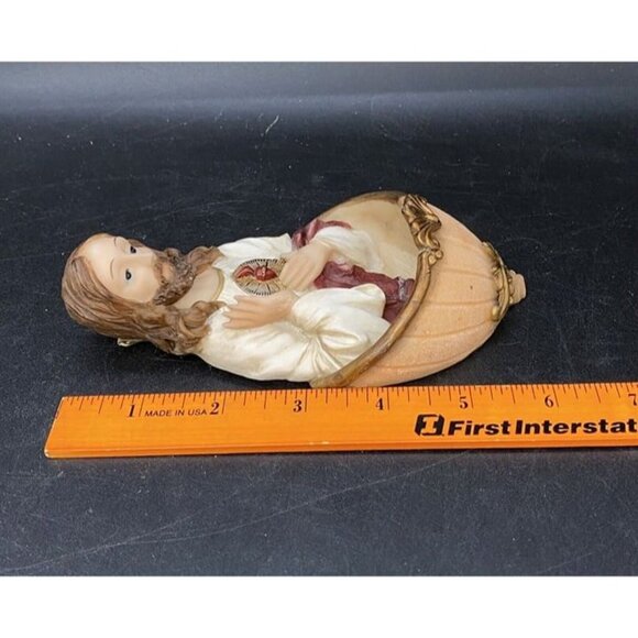 Jesus Florentine Collection Holy Water 6” Font Resin Material - Picture 5 of 6